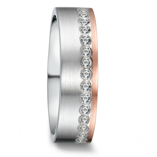 Wedding Ring Silver Zirconia Rose Gold plated