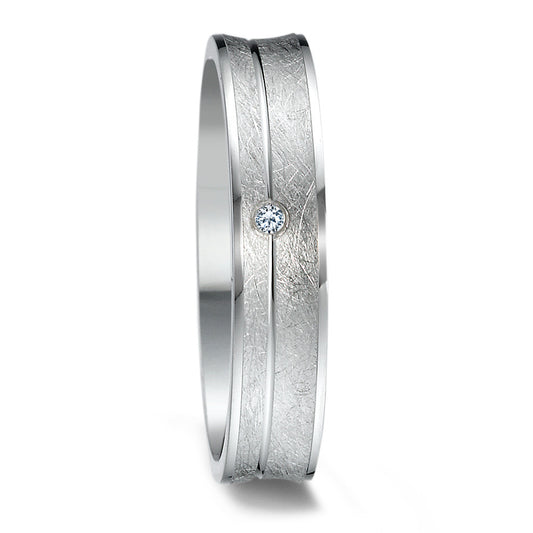 Wedding Ring Silver Zirconia Rhodium plated