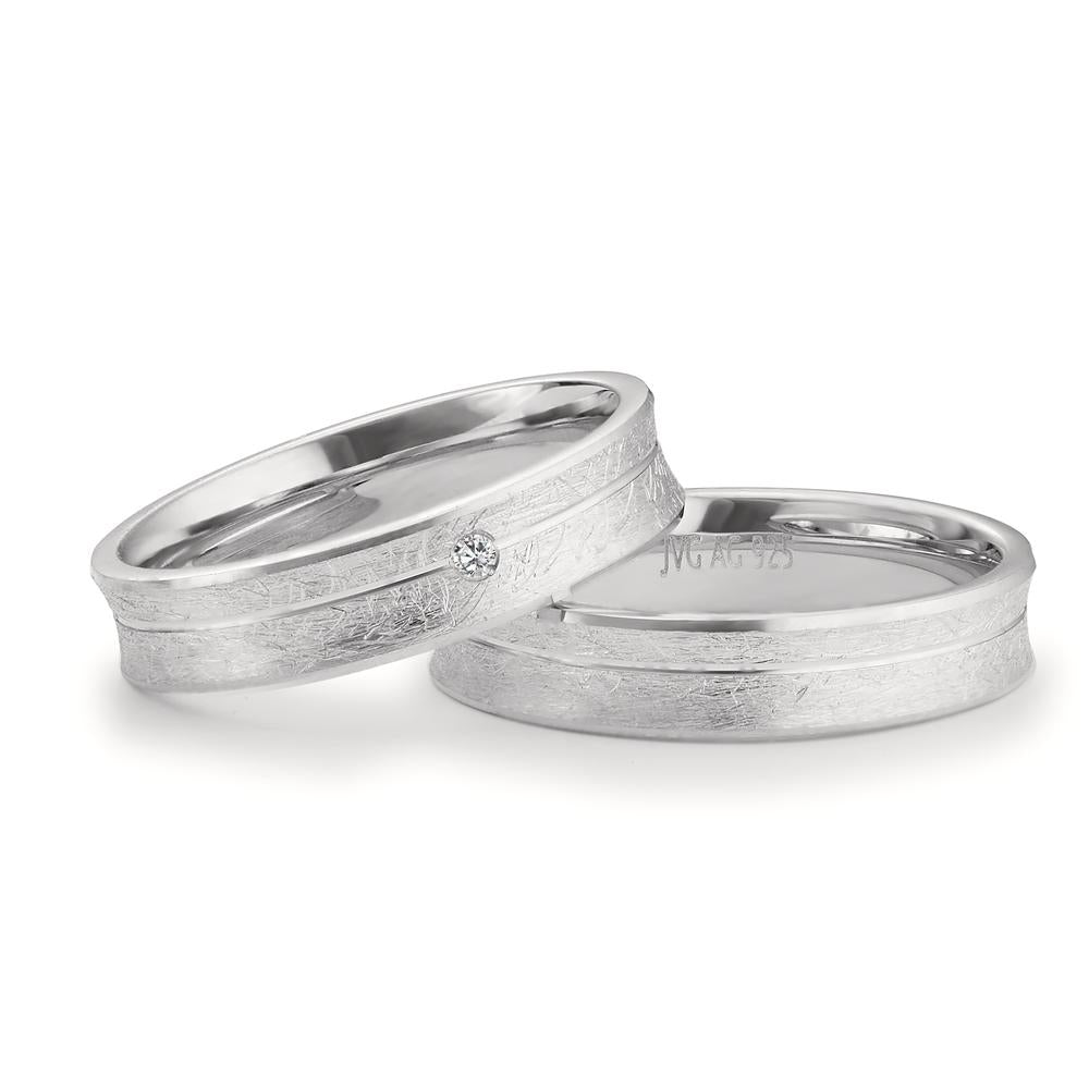 Wedding Ring Silver Rhodium plated