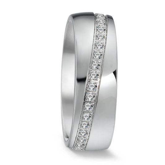 Wedding Ring Silver Zirconia Rhodium plated