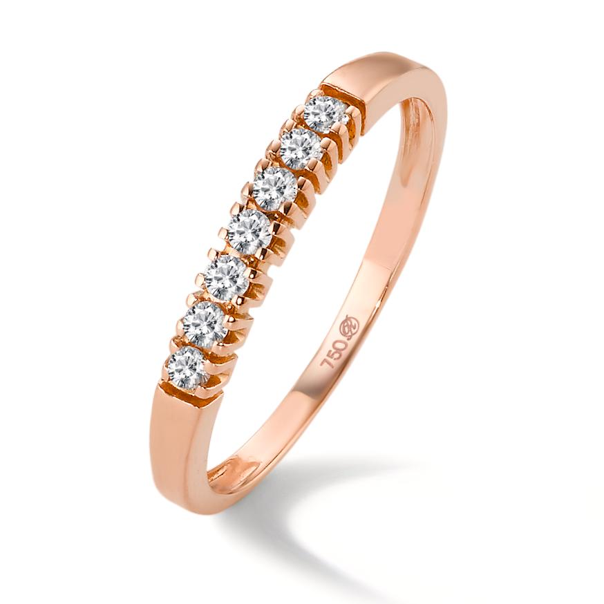 Memory ring 18k Red Gold Zirconia 7 Stones