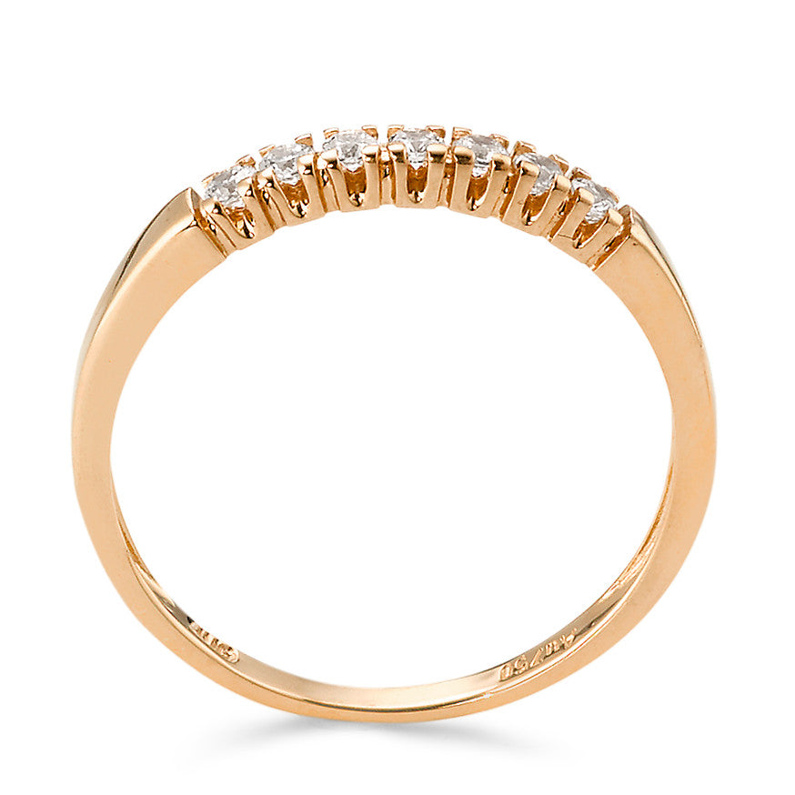 Memory ring 18k Red Gold Zirconia 7 Stones