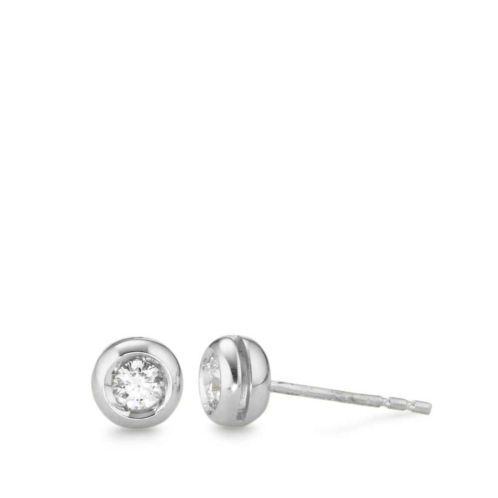 Stud earrings 18k White Gold Zirconia Ø5.5 mm