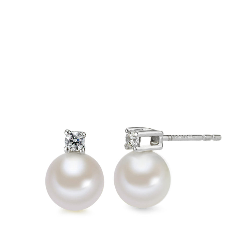 Stud earrings 18k White Gold Freshwater pearl