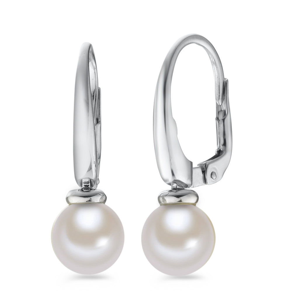 Drop Earrings 18k White Gold Freshwater pearl