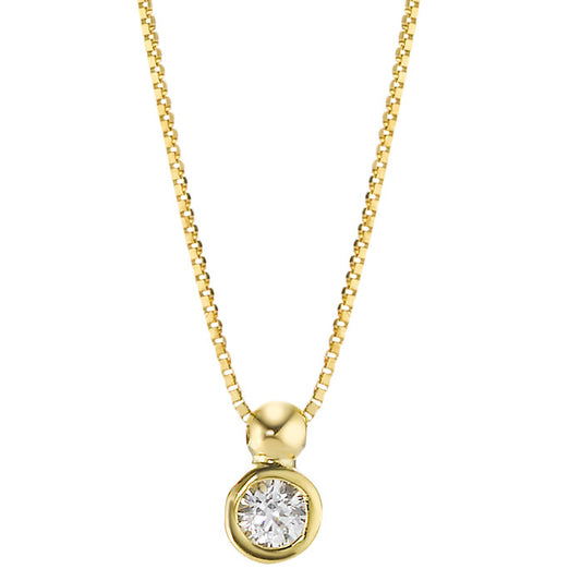 Necklace 18k Yellow Gold Zirconia 42 cm Ø3.5 mm