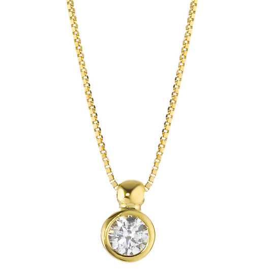 Necklace 18k Yellow Gold Zirconia 42 cm Ø4 mm