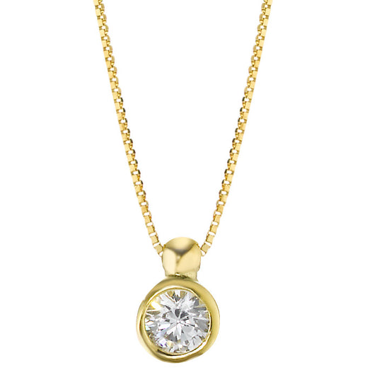 Necklace 18k Yellow Gold Zirconia 42 cm Ø4.5 mm