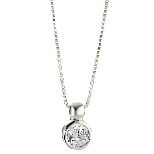 Necklace 18k White Gold Zirconia 42 cm Ø4.5 mm