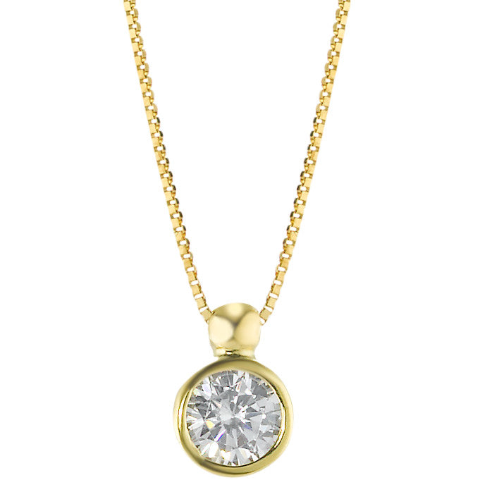 Necklace 18k Yellow Gold Zirconia 42 cm Ø5 mm