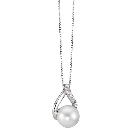 Necklace with pendant 18k White Gold Freshwater pearl 42 cm