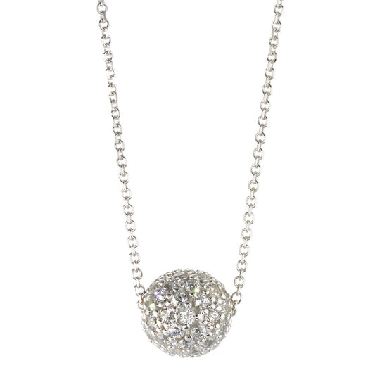 Necklace 18k White Gold Zirconia 42 cm