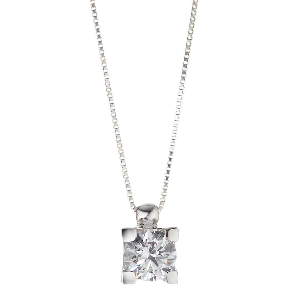 Necklace with pendant 18k White Gold Zirconia 40-42 cm Ø5.5 mm