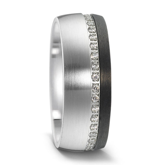 Wedding Ring Stainless steel, Carbon Zirconia