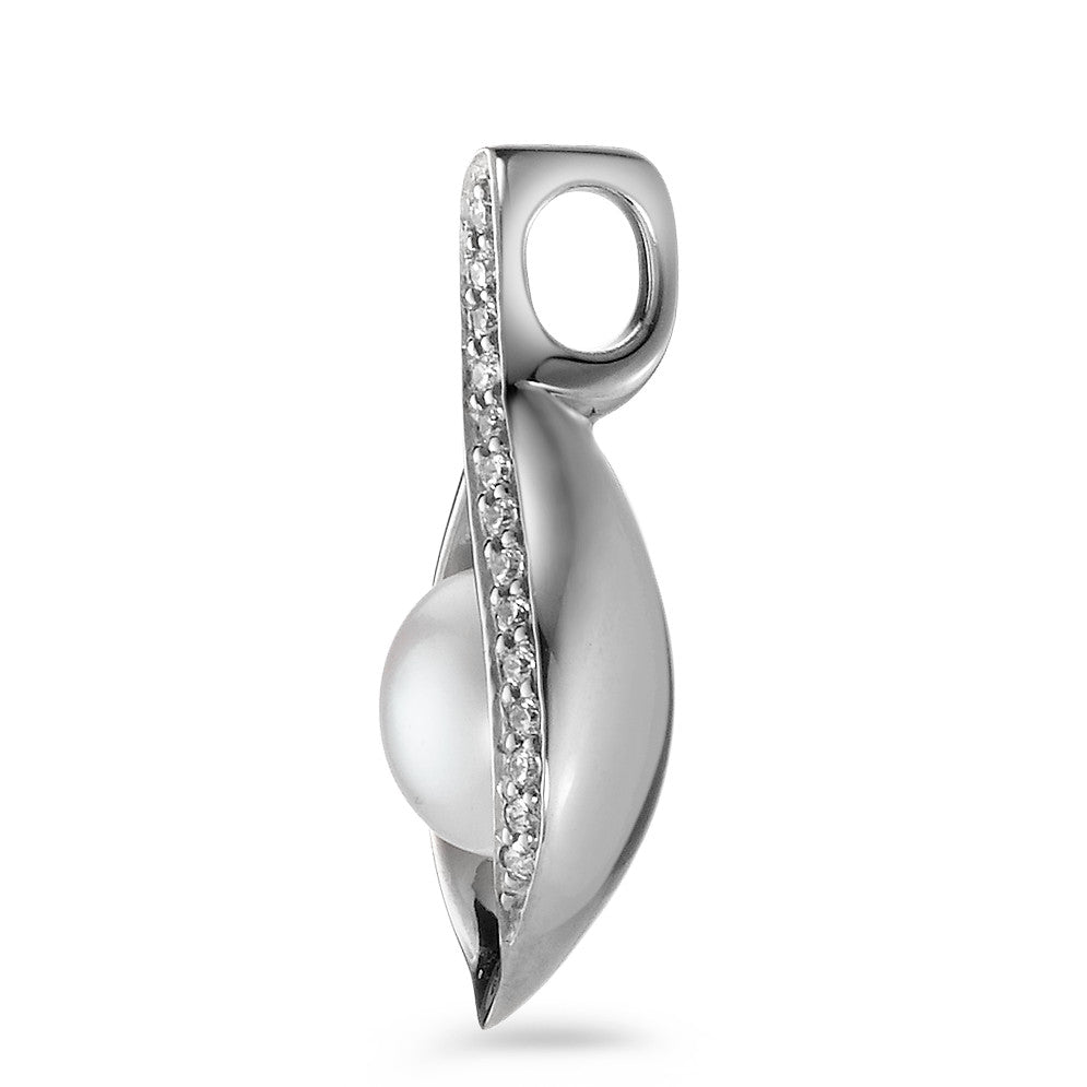 Pendant Silver Zirconia 14 Stones Rhodium plated Freshwater pearl