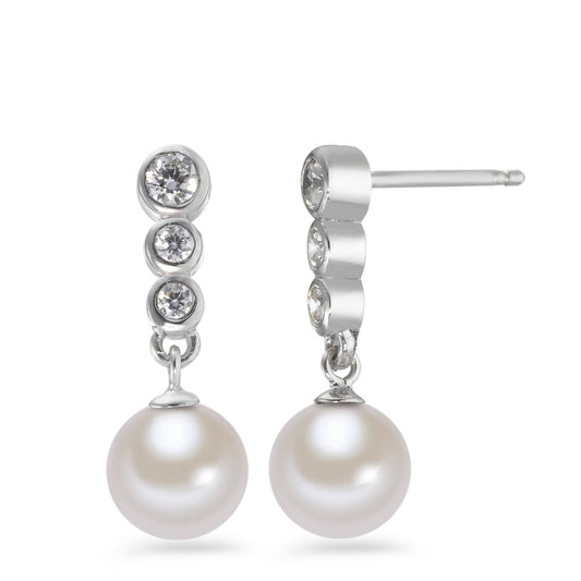 Drop Earrings Silver Rhodium plated Shining pearls