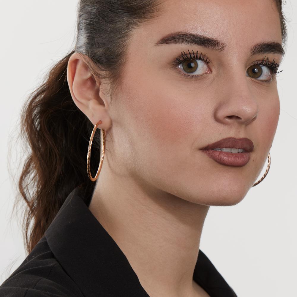 Hoop earrings Stainless steel Rose IP coated