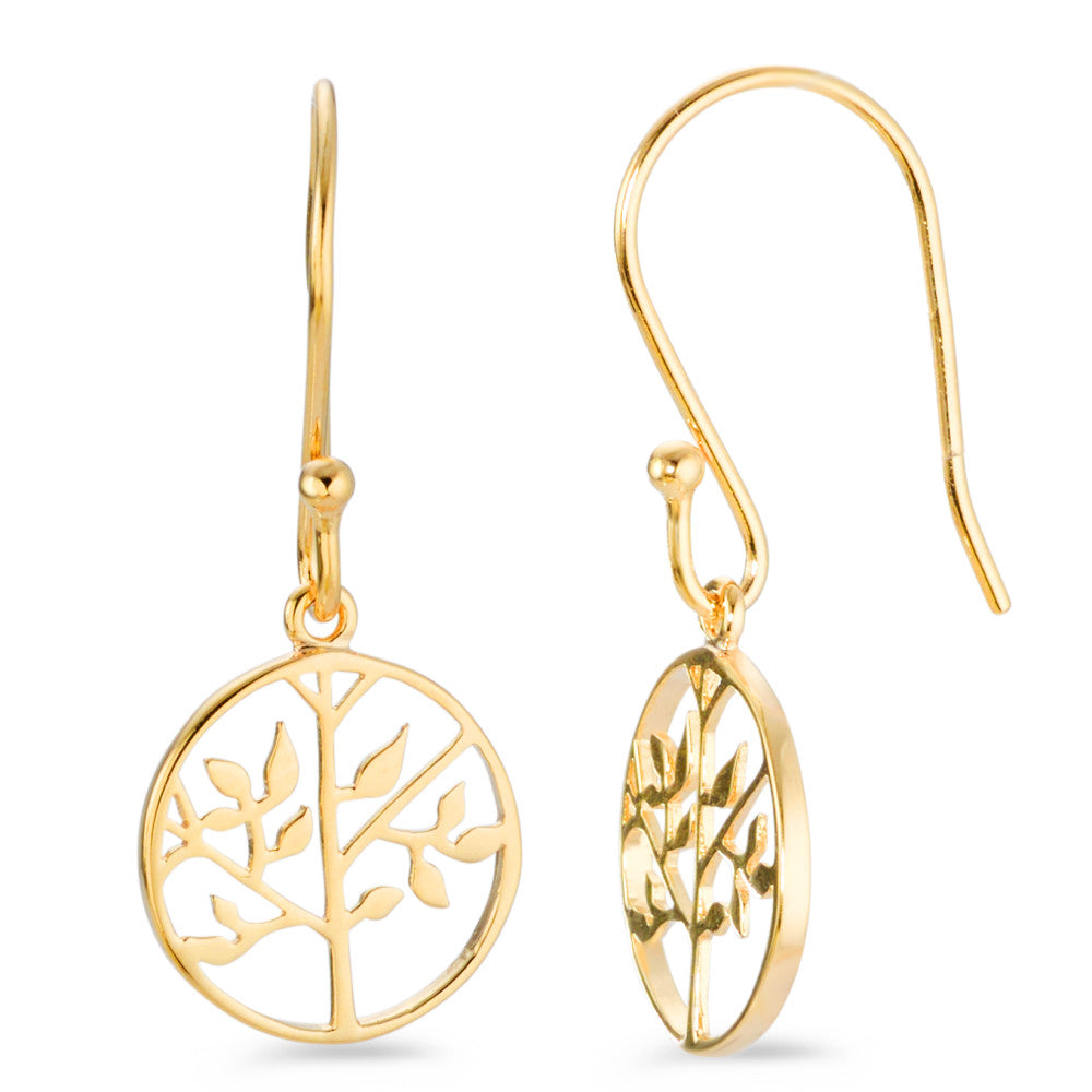 Drop Earrings Bronze Gold plated Tree Of Life