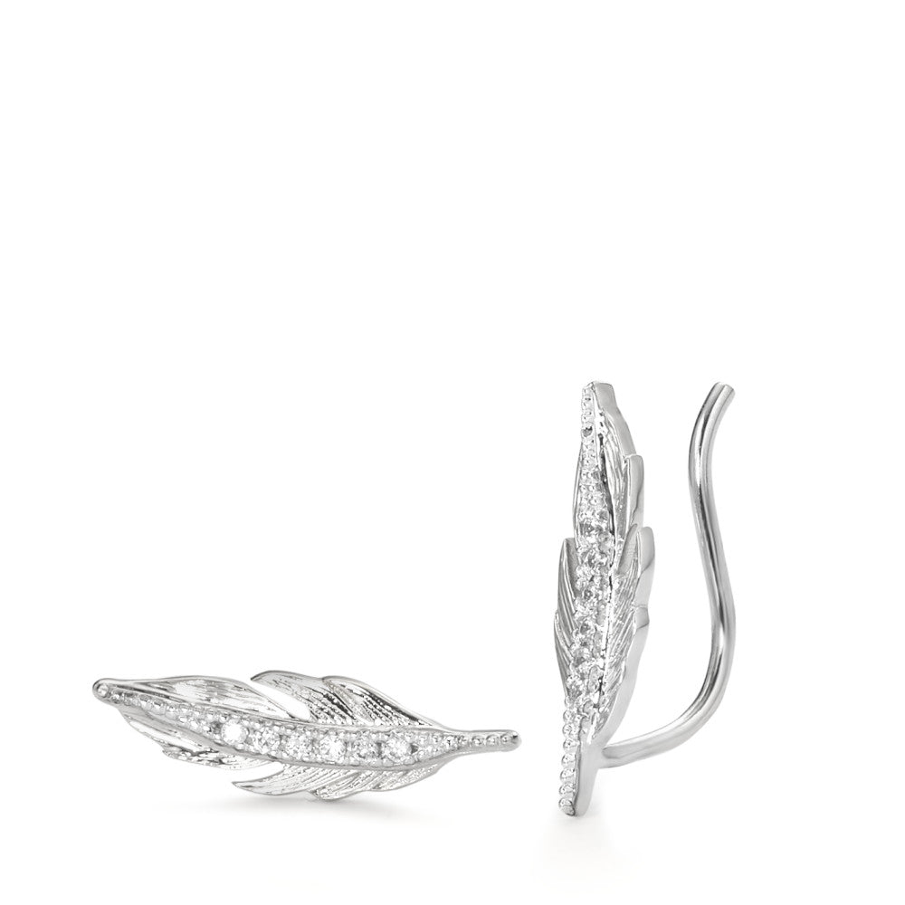 Ear Climber Silver Zirconia 12 Stones Rhodium plated