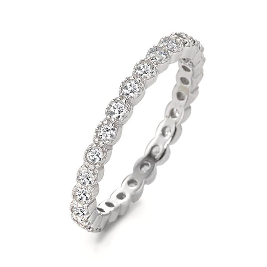 Memory ring Silver Zirconia Rhodium plated