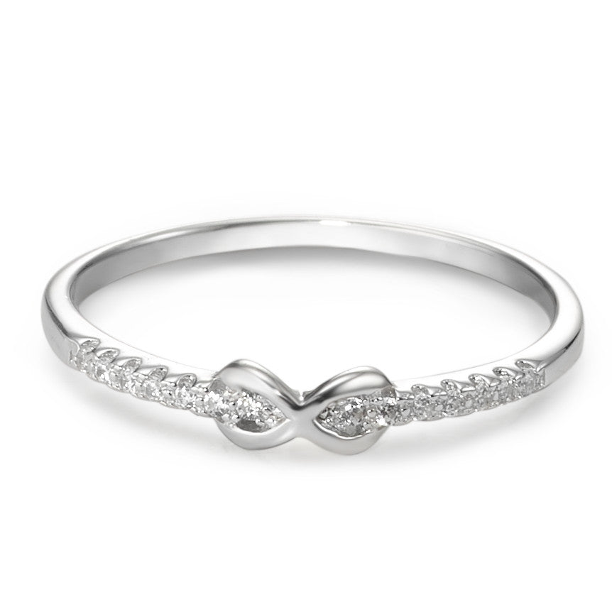 Ring Silver Zirconia 14 Stones Rhodium plated Infinity