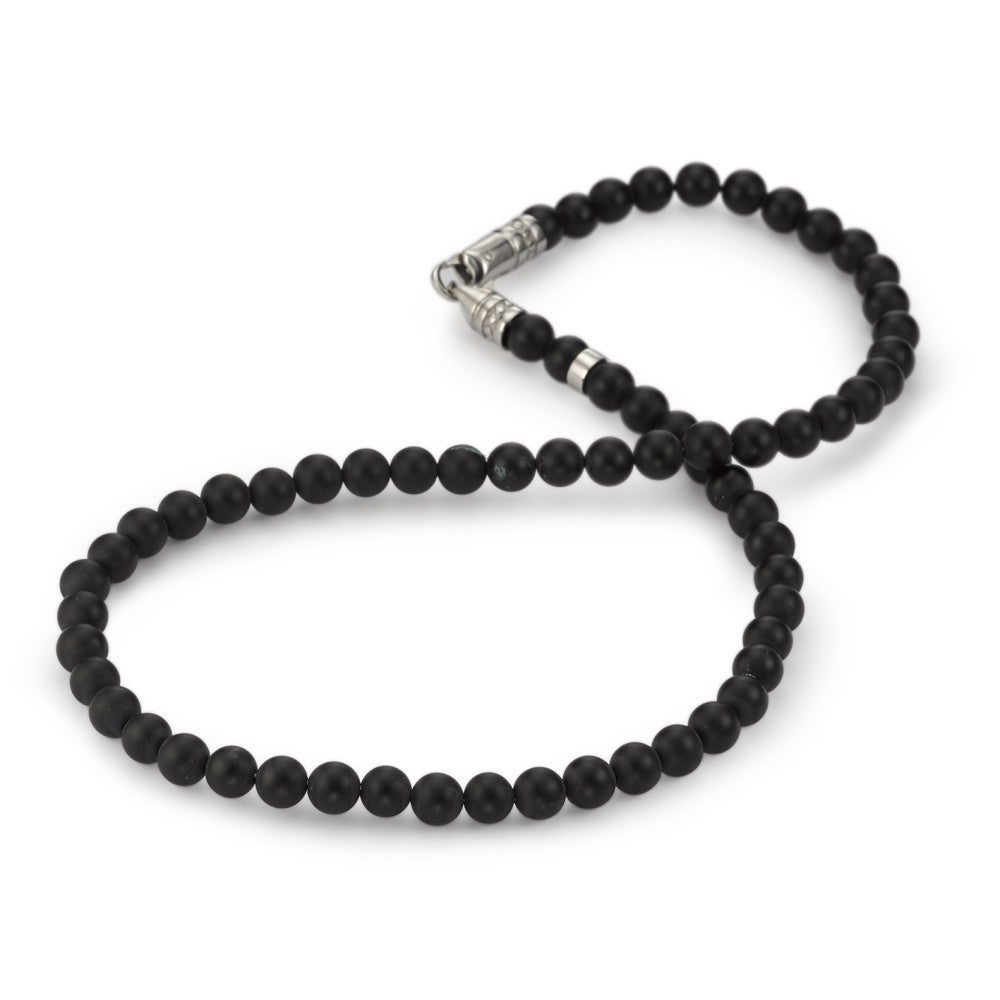 Necklace Stainless steel Onyx 42 cm Ø6 mm