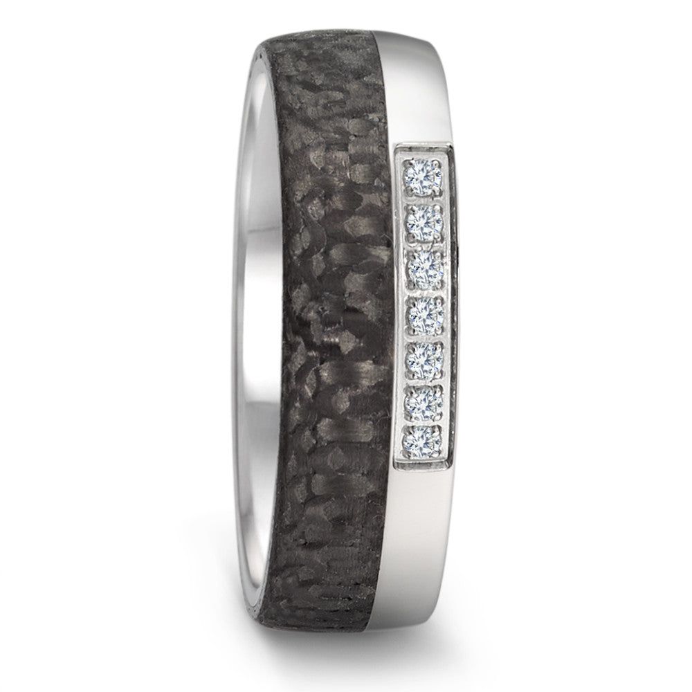 Wedding Ring Stainless steel, Carbon Zirconia 7 Stones