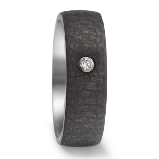 Wedding Ring Stainless steel, Carbon Zirconia