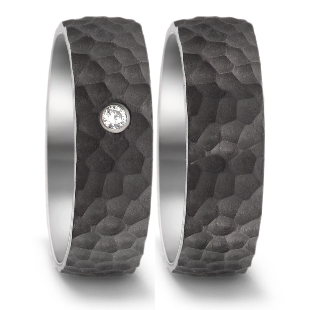 Wedding Ring Stainless steel, Carbon Zirconia