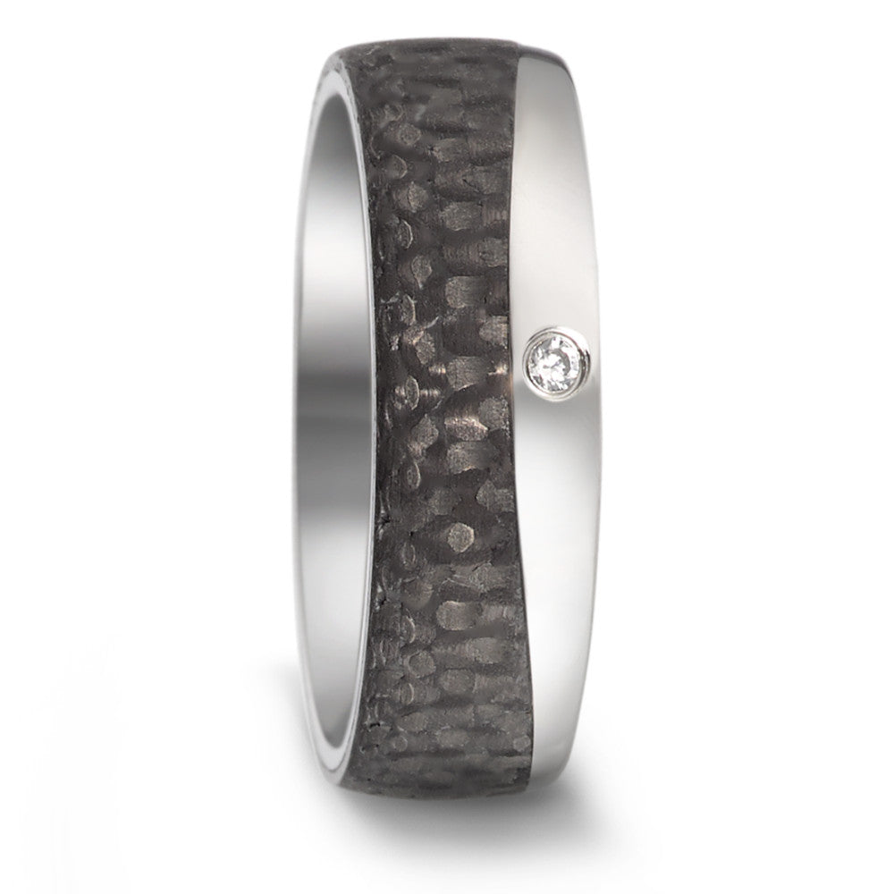 Wedding Ring Stainless steel, Carbon Zirconia