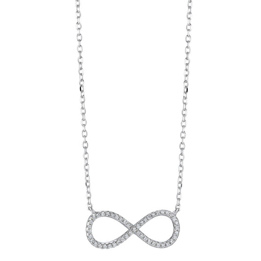 Necklace Silver Zirconia Rhodium plated Infinity 40-45 cm