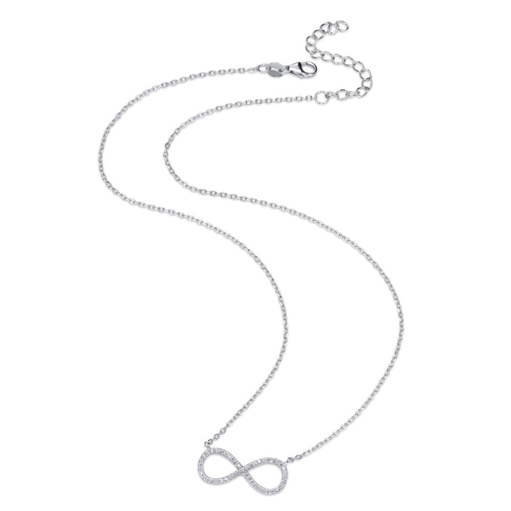 Necklace Silver Zirconia Rhodium plated Infinity 40-45 cm