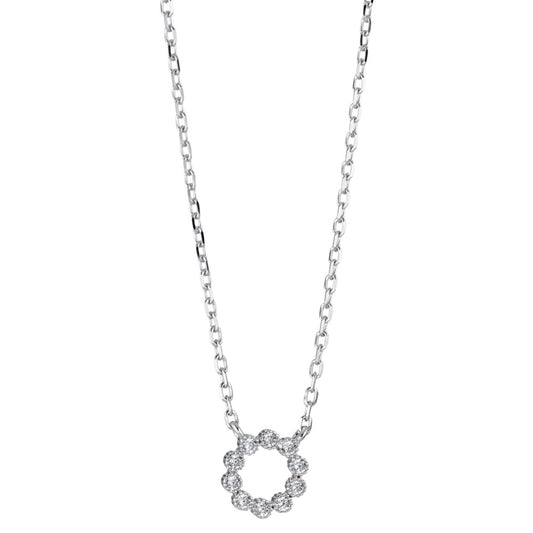 Necklace Silver Zirconia Rhodium plated 40-45 cm Ø8 mm