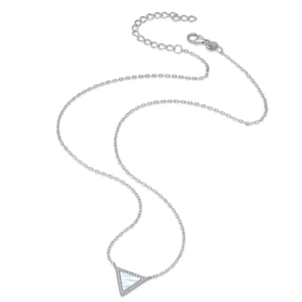 Necklace Silver Zirconia Rhodium plated 40-45 cm Ø12 mm