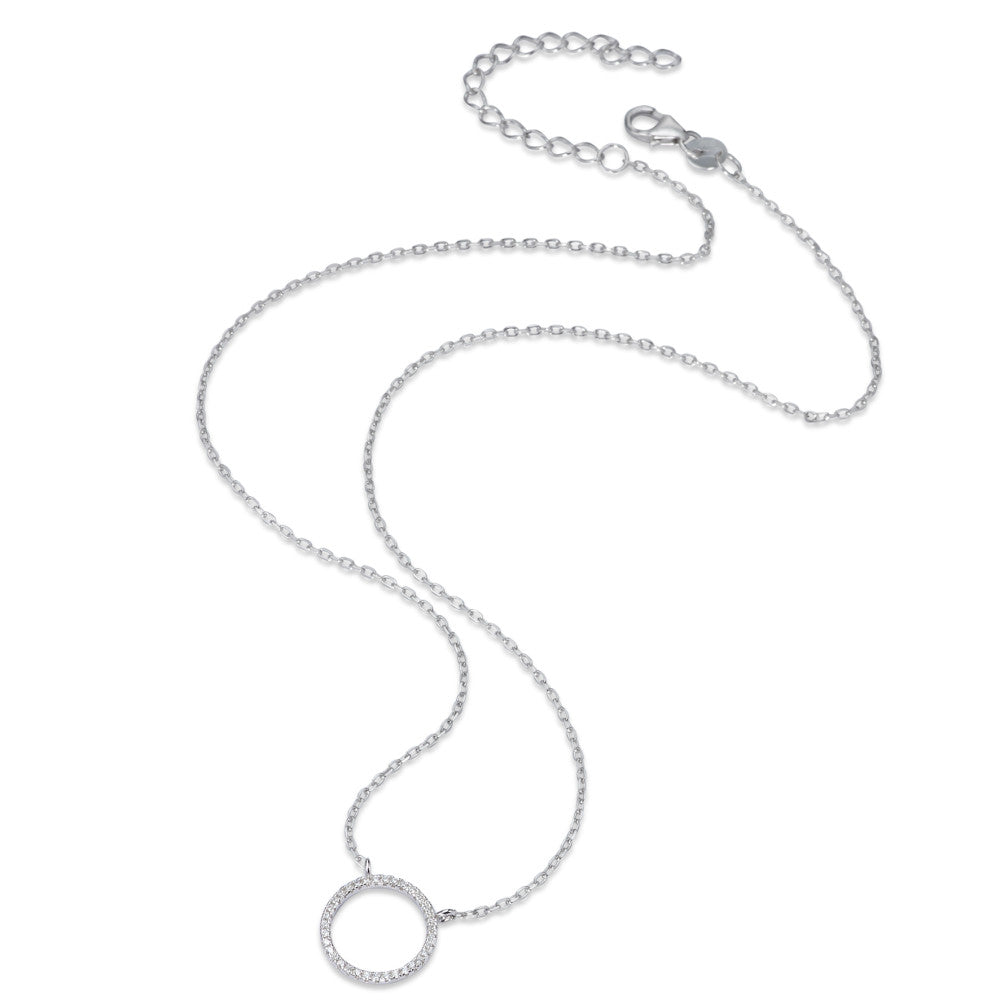 Necklace Silver Zirconia Rhodium plated 40-45 cm Ø13 mm