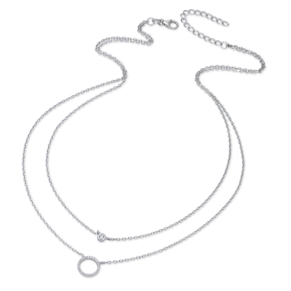 Necklace Silver Zirconia Rhodium plated 40-45 cm