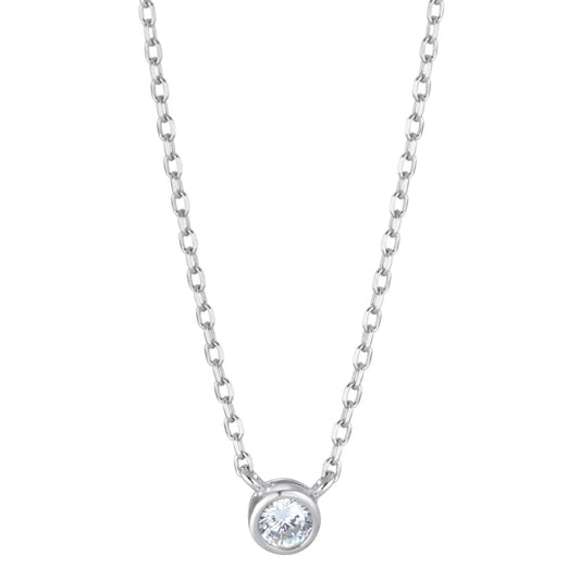 Necklace Silver Zirconia Rhodium plated 40-44 cm Ø5 mm