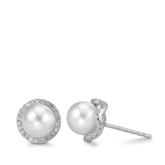 Stud earrings Silver Zirconia Rhodium plated