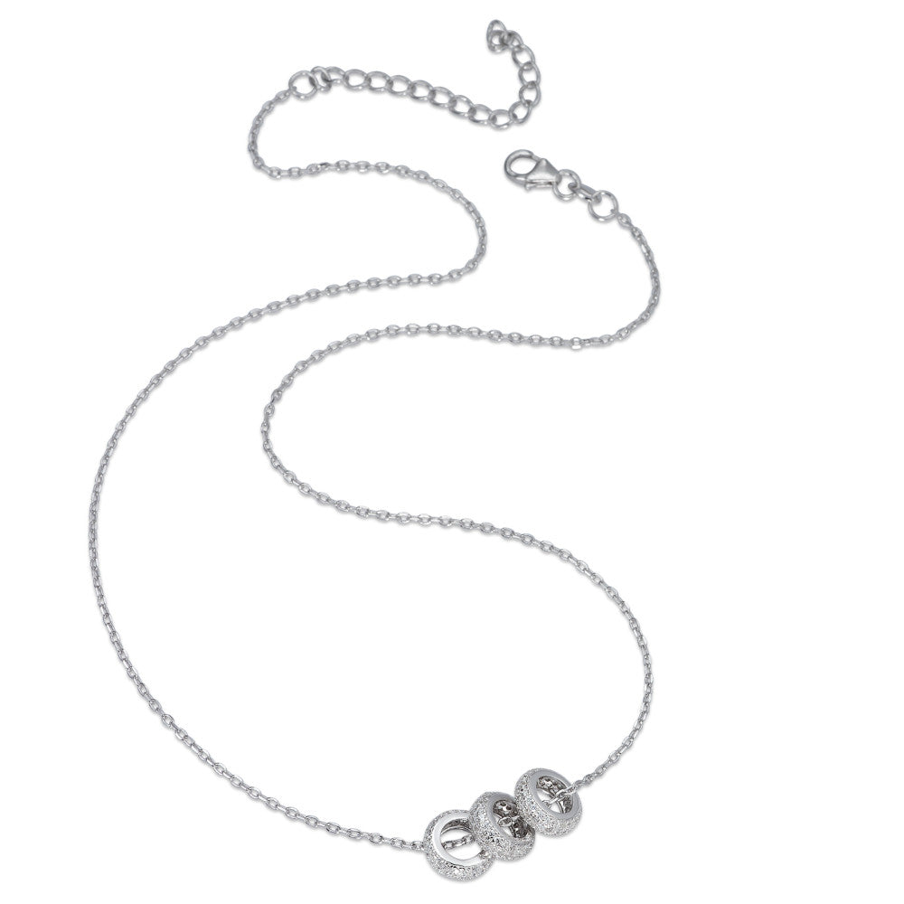 Necklace with pendant Silver Zirconia Rhodium plated 40-45 cm