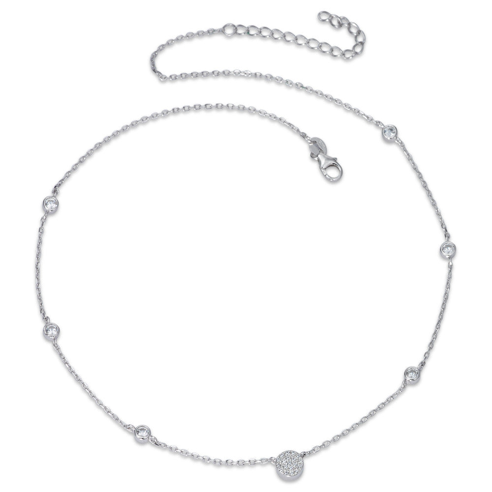 Necklace Silver Zirconia Rhodium plated 40-45 cm