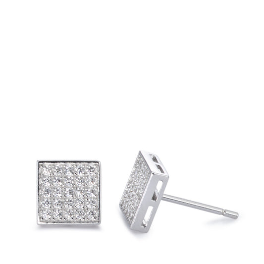 Stud earrings Silver Zirconia Rhodium plated