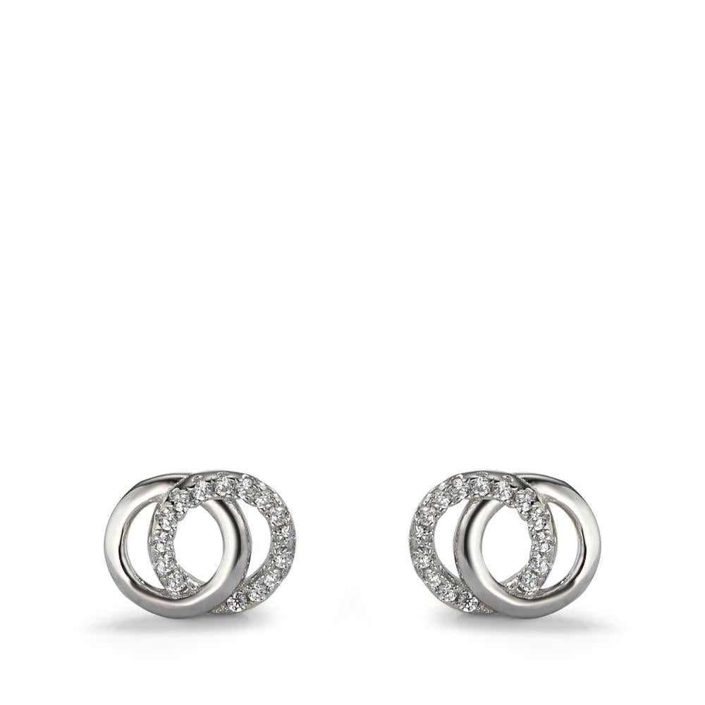 Stud earrings Silver Zirconia Rhodium plated