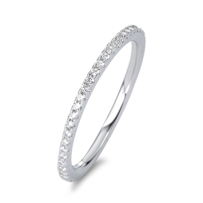 Memory ring Silver Zirconia Rhodium plated