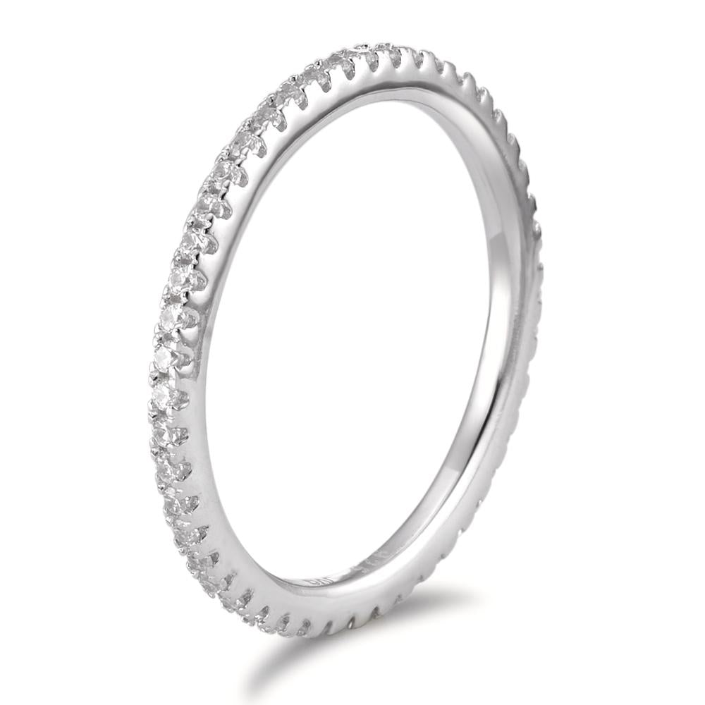 Memory ring Silver Zirconia Rhodium plated