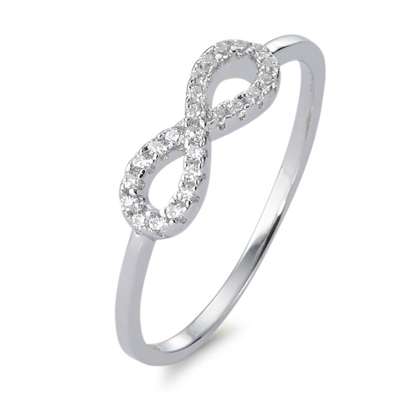 Ring Silver Zirconia Rhodium plated Infinity