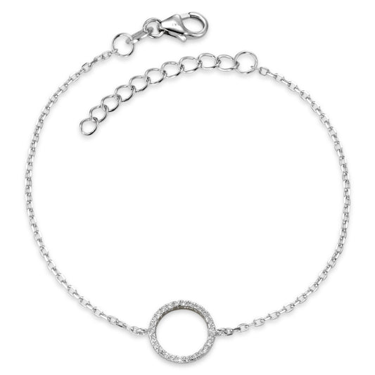 Bracelet Silver Zirconia Rhodium plated 16-19 cm