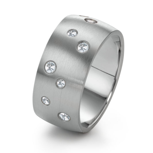 Ring Stainless steel Zirconia 9 Stones