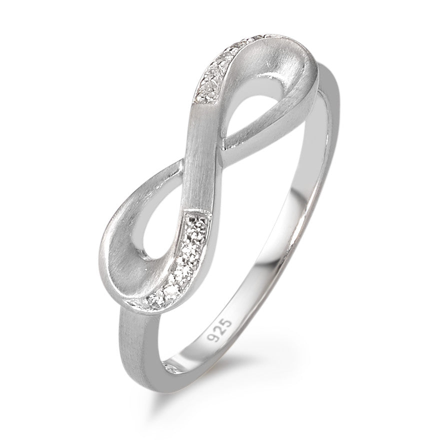 Ring Silver Zirconia Rhodium plated Infinity