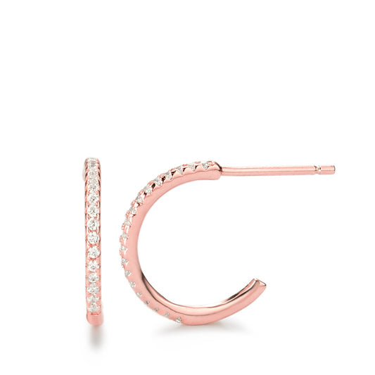 Hoop earrings Silver Zirconia Rose Gold plated