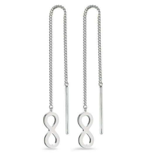 Threader Earrings Silver Rhodium plated Infinity